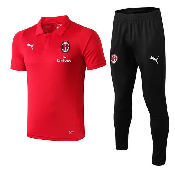 Polo Conjunto Completo AC Milan 2018-19 Rojo